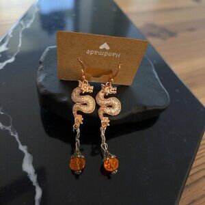 SALE****Rose Gold Dragon Earrings~